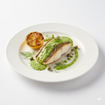 Basa Fish With Lemon Green Sauce